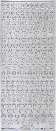 Sticker - Blmchen - silber - 7048
