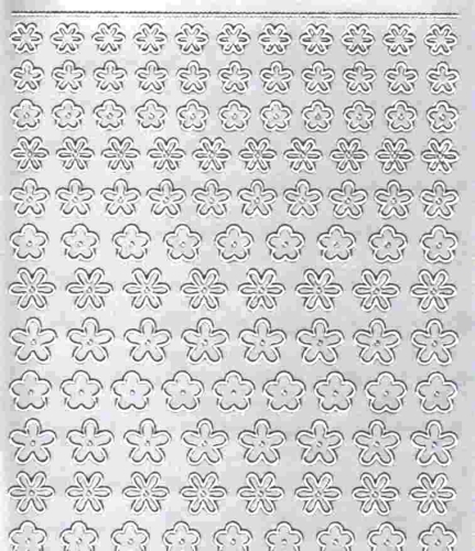 Sticker - Blmchen - silber - 7048