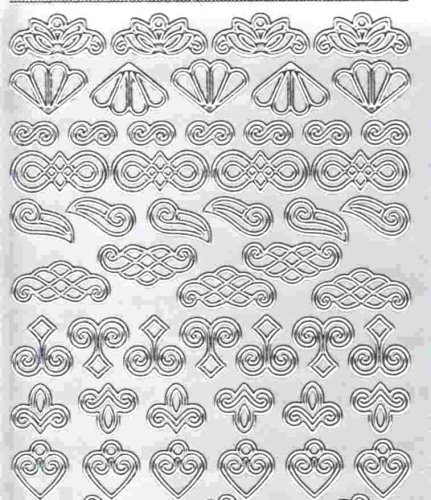 Sticker - Kleine Ornamente - silber - 1022