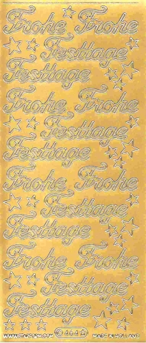 Sticker - Frohe Festtage - gold - 464