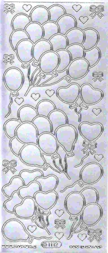 Sticker - Luftballons - silber - 1112