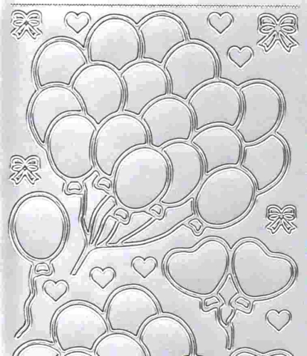 Sticker - Luftballons - silber - 1112