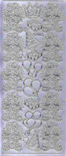 Sticker - Clown - silber - 901