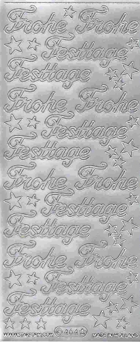 Sticker - Frohe Festtage - silber - 464
