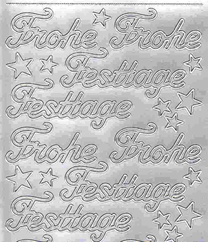 Sticker - Frohe Festtage - silber - 464