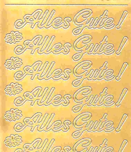Sticker - Alles Gute - gold - 4404