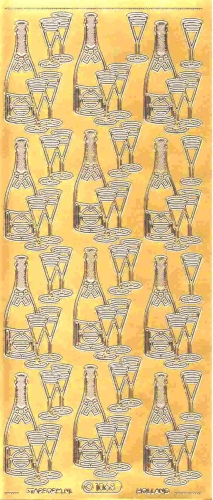 Sticker - Sekt - gold - 1068