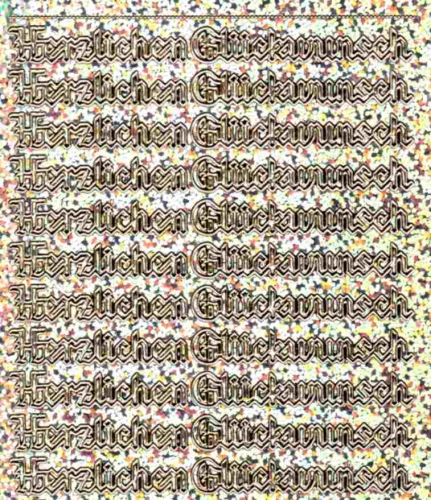 Sticker - Holografisch - Herzlichen Glckwunsch - silber - 432