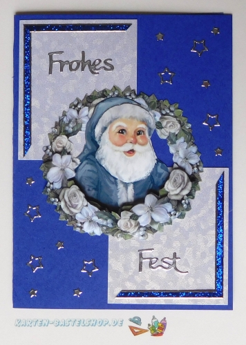 Glitter-Sticker - Rand - blau - 1149