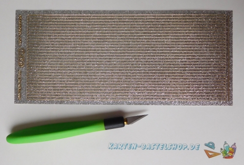 Glitter-Sticker - Rand - silber - 1149