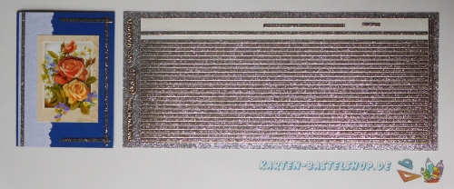 Glitter-Sticker - Rand - silber - 1149