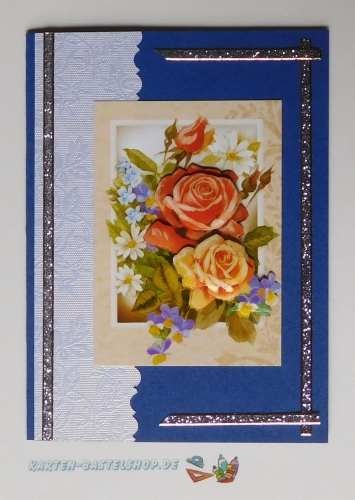 Glitter-Sticker - Rand - silber - 1149