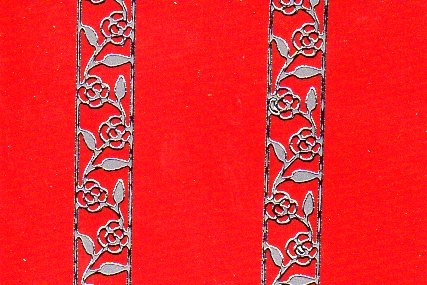Sticker - Rosenkante - silber - 1261