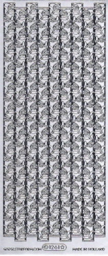 Sticker - Rosenkante - silber - 1261