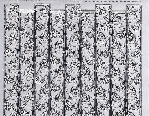 Sticker - Rosenkante - silber - 1261
