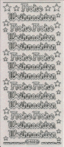 Transparent-Glitter-Sticker - Frohe Weihnachten - silber - 465