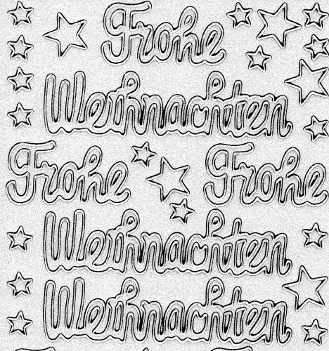 Transparent-Glitter-Sticker-Frohe Weihnachten - silber - 466