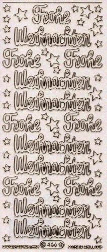 Transparent-Glitter-Sticker-Frohe Weihnachten - gold - 466