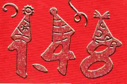 Transparent-Glitter-Sticker-Lustige Zahlen - gold - 7030