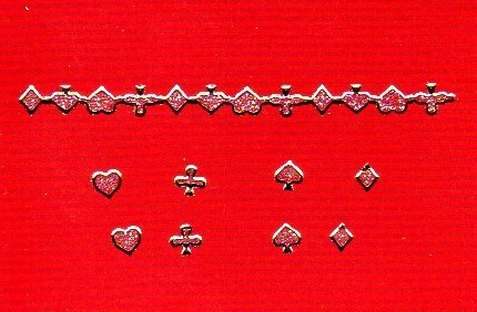 Transparent-Glitter-Sticker-Rand Spielkartenmotive - gold - 1207
