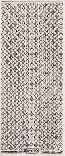 Transparent-Glitter-Sticker-Rand Spielkartenmotive - gold - 1207