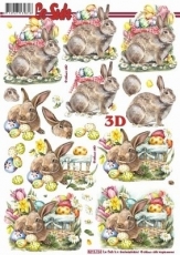 3D-Bogen Hase mit Korb von Nouvelle (8215724)