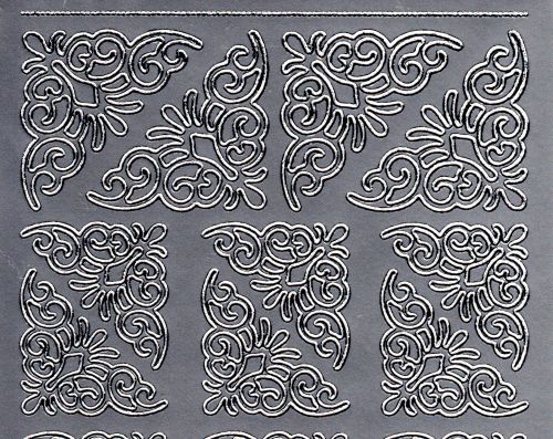 Sticker - Ecken - silber - 1018