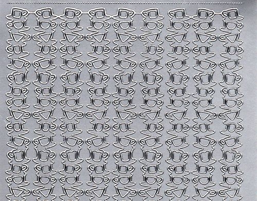 Sticker - Rnder Tassenstapel - silber - 1200