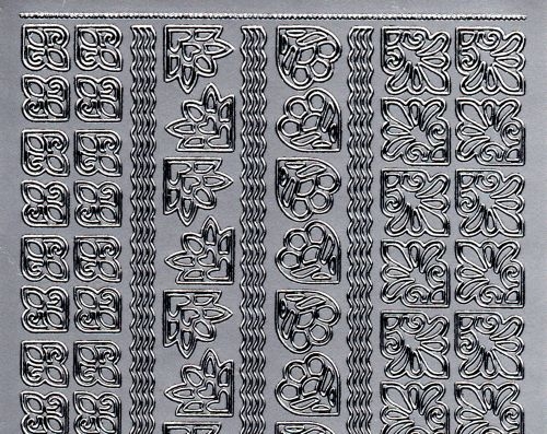 Sticker - Rand und Ecken 3 - silber - 1033