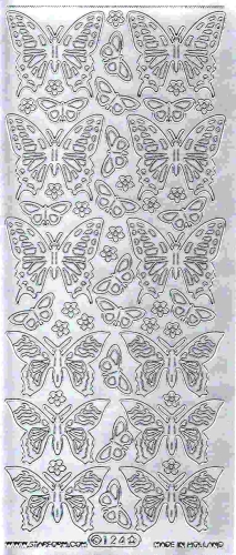 Sticker - Schmetterlinge - silber - 124