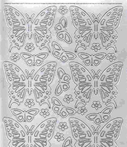 Sticker - Schmetterlinge - silber - 124