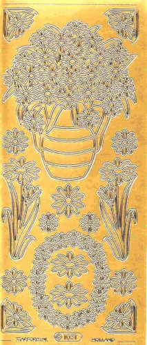 Sticker - Blumen - gold - 1031