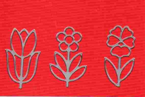 Sticker - Blumen - silber - 1133