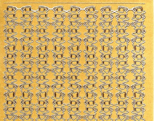 Sticker - Rnder Tassenstapel - gold - 1200