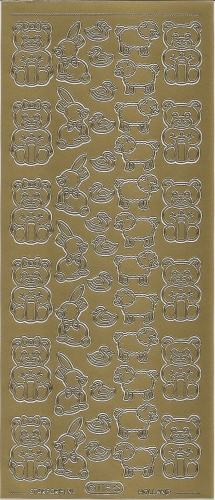 Sticker - Plschtiere - gold - 115