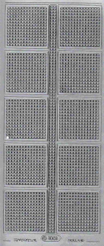 Mosaik-Sticker - Quadrate & Rand - 1081 - silber