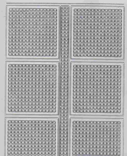 Mosaik-Sticker - Quadrate & Rand - 1081 - silber