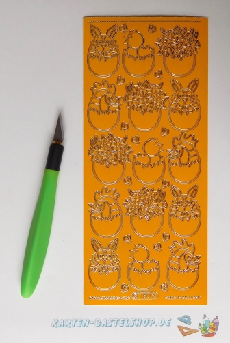 Sticker - Ostern - gelb-gold - 180