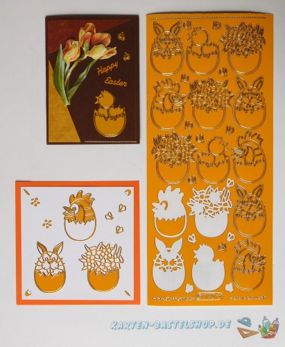 Sticker - Ostern - gelb-gold - 180