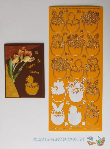 Sticker - Ostern - gelb-gold - 180