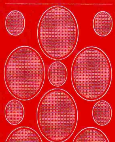 Mosaik-Sticker - Ovale (Eier) - 1080 - rot