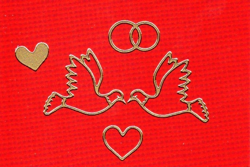 Sticker - Tauben - gold - 130