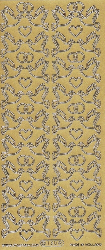 Sticker - Tauben - gold - 130