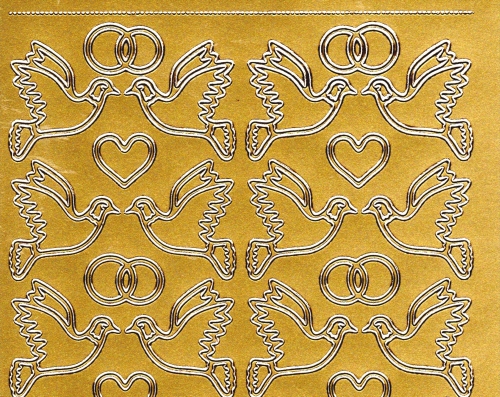 Sticker - Tauben - gold - 130