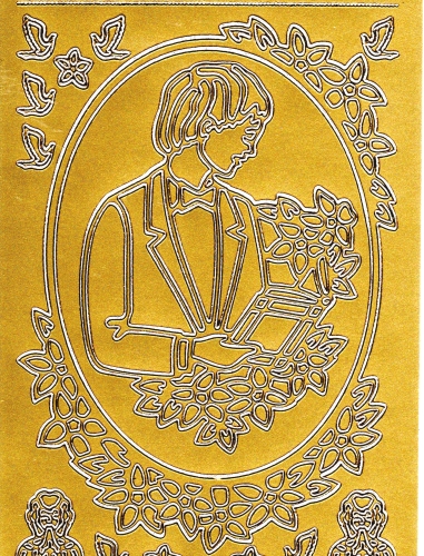Sticker - Kommunion Junge - gold - 887
