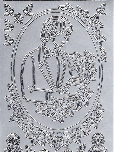 Sticker - Kommunion Junge - silber - 887
