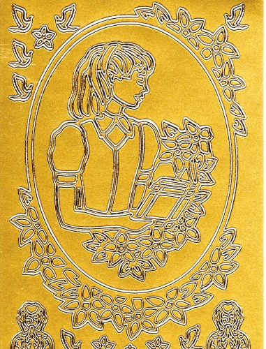 Sticker - Motive Mdchen 1 - gold - 888
