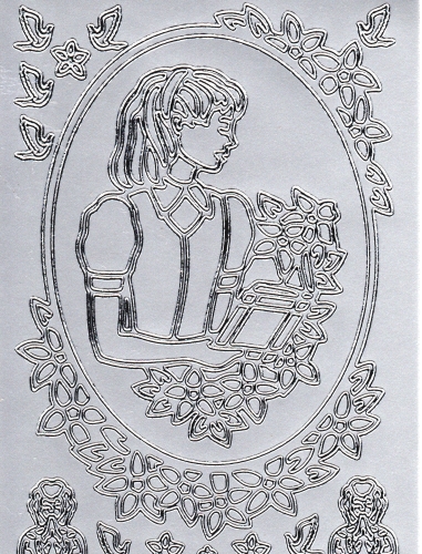 Sticker - Kommunion Mdchen - silber - 888