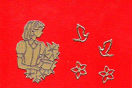 Sticker - Konfirmation / Kommunion Mdchen - gold - 889