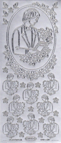 Sticker - Motiv Junge 2 - silber - 890